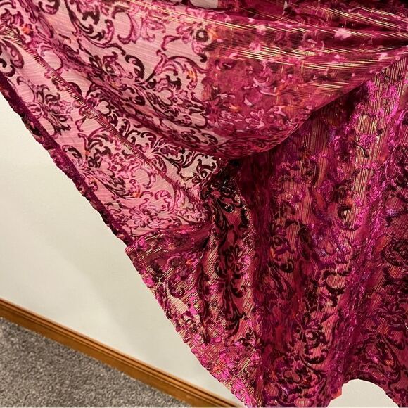 Loft burned velvet fake wrap long sleeve mini dress size 4 - Picture 6 of 13